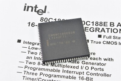 Intel MPU 186 Processor 16-Bit 20MHz 84-Pin PLCC EN80C186EB20