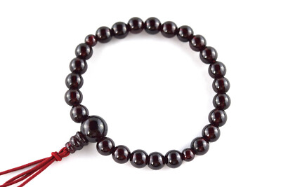 Pre-owned Kyoto Asahiya Nature Garnet Bracelet Women Gemstone Beads Japanese Juzu Handmade Kyoto Gift In Purple