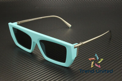 Pre-owned Tiffany & Co Tiffany Tf4214u 8388s4 Tiffany Blue Dark Grey 54 Mm Women's Sunglasses In Gray