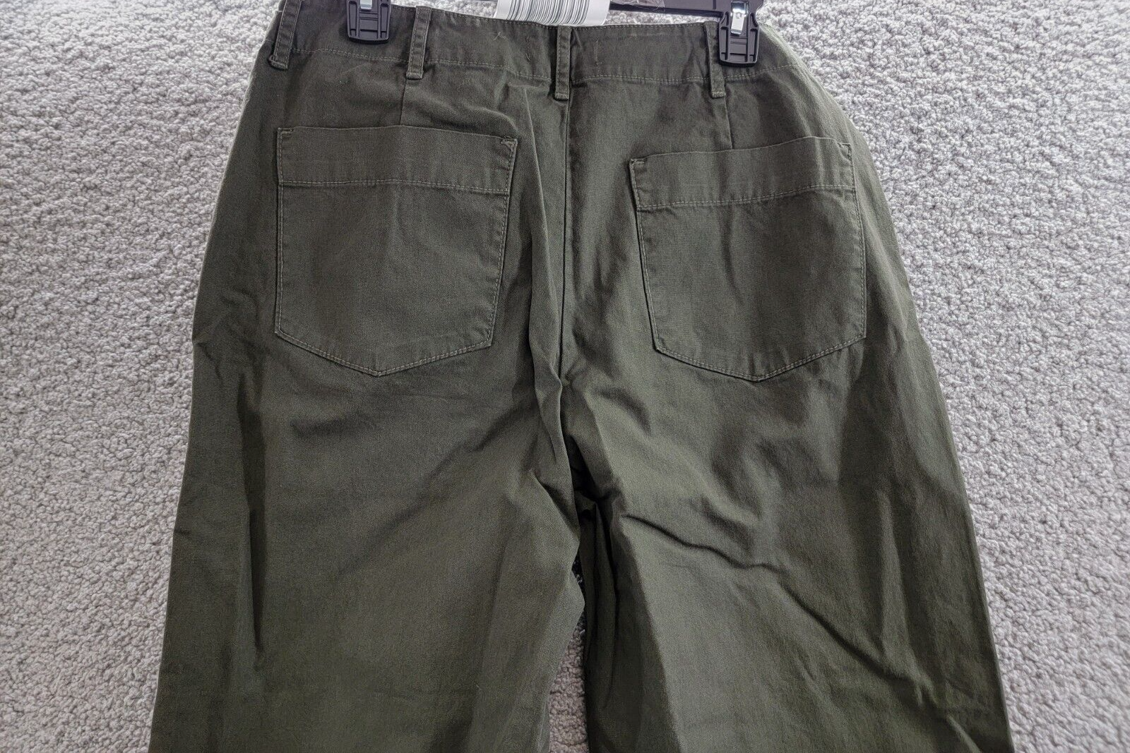 Velvet By Graham & Spencer Cropped Wide Leg Pants Women's 8 Locust Green Solid - Picture 13 of 18