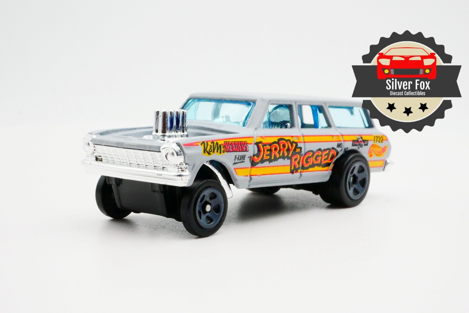 1964 CHEVROLET NOVA WAGON GASSER GRAY 1:64 SCALE DIECAST COLLECTOR MODEL CAR