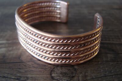 Navajo Native American Jewelry Handmade Copper Bracelet Verna Tahe!