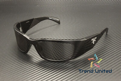 Pre-owned Prada Pr A19s 1ab5s0 Black Dark Grey 60 Mm Men's Sunglasses In Gray
