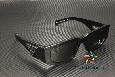 Pre-owned Prada Pr 09zs 1ab5s0 Black Dark Grey 54 Mm Men's Sunglasses In Gray