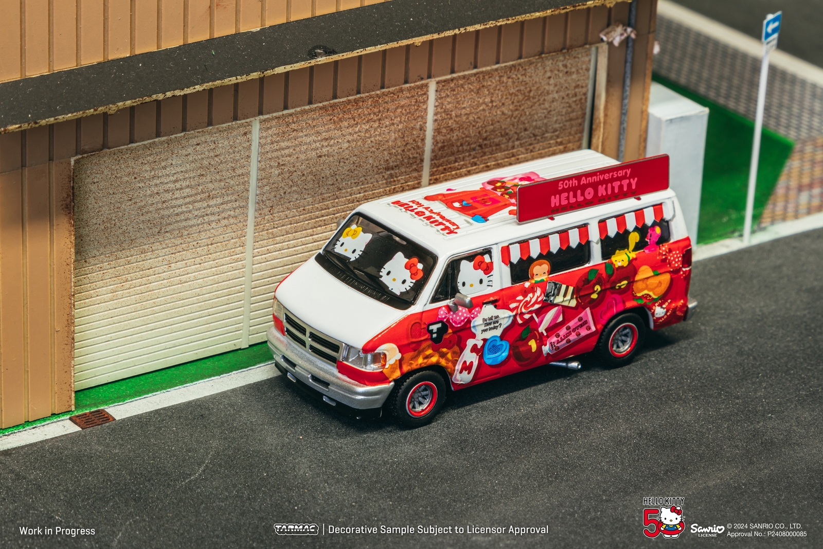 Tarmac Works Hello Kitty Dodge Van ミニカー 1/64 Tarmac Works Dodge Van Hello Kitty Food Truck Diecast