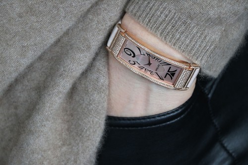 Pre-owned Le Vian Levian Watch Featuring Diamonds In Stainless With A Genuine Leather Strap