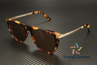 Pre-owned Tom Ford Ft1105 55e Acetate Coloured Havana Brown 55 Mm Men's Sunglasses