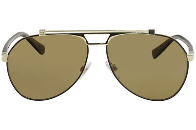 Pre-owned Dolce & Gabbana D&g Dg2189 Dg/2189 1320/83 Brown Pilot Polarized Sunglasses 61mm