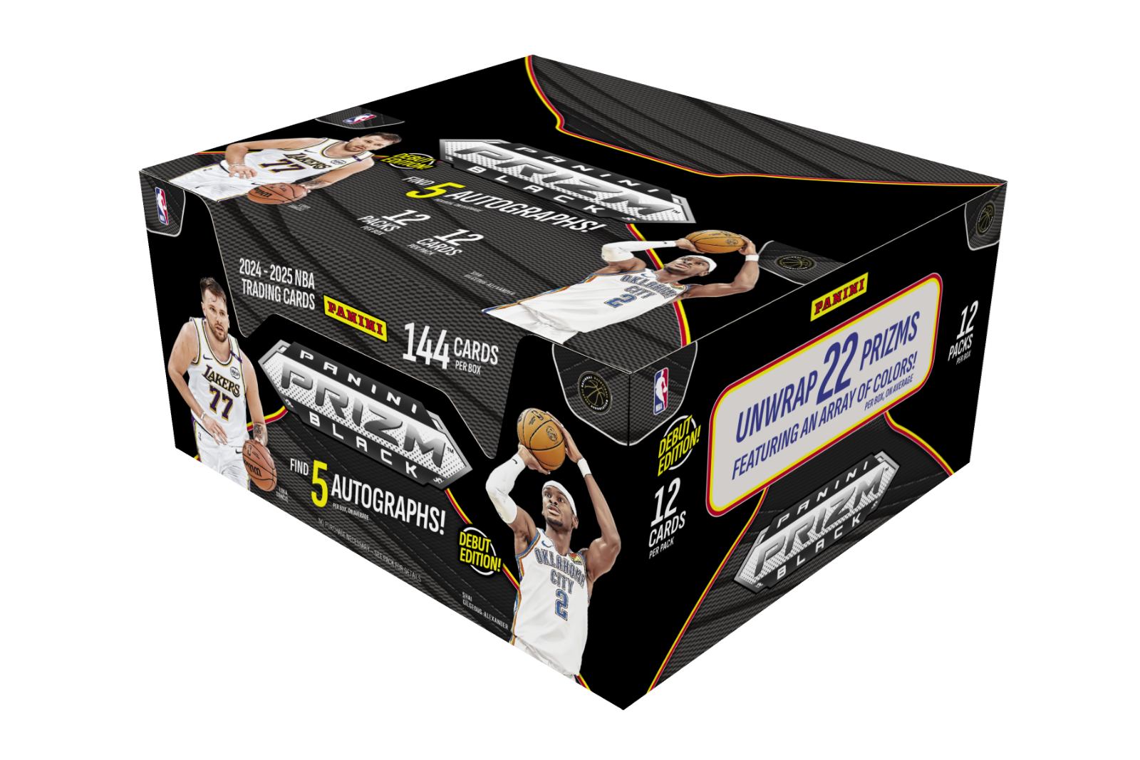 2024-25 Panini Prizm Black NBA Basketball Sealed 12 Pack 5 Auto's Per Hobby Box