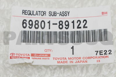 6980189122 Genuine Toyota REGULATOR SUB-ASSY, DOOR POWER