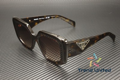 Pre-owned Prada Pr 14zs 2au6s1 Tortoise Brown Gradient 50 Mm Women's Sunglasses