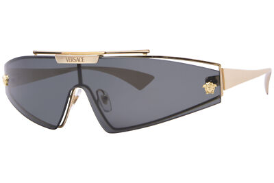 Pre-owned Versace Ve2265 100287 Sunglasses Gold/grey 140mm W/extra Interchangeable Lenses In Gray