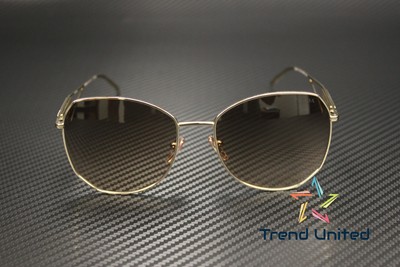 Pre-owned Prada Pr 57ys Zvn3d0 Pale Gold Lt Brown Grad Light Grey 57 Mm Women's Sunglasses