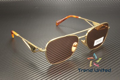 Pre-owned Prada Pr A50s 5ak08m Gold Dark Violet 59 Mm Women's Sunglasses In Purple