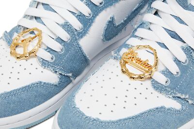 Pre-owned Jordan Air  Wmns Air  1 Retro High Og 'denim' Dm9036-104 In White/worn Blue/metallic Gold