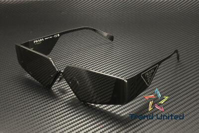 Pre-owned Prada Pr 58zs 1ab06l Black Dark Grey 70 Mm Men's Sunglasses In Gray