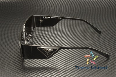 Pre-owned Prada Pr 58zs 1ab06l Black Dark Grey 70 Mm Men's Sunglasses In Gray