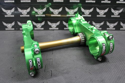 19-24 KAWASAKI KX450 KX450F XTRIG ROCS TRIPLE CLAMPS GREEN 23MM TREE STEM CLAMP