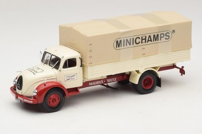 Magirus-Deutz S 7500 Jupiter Flatbed Truck White Red Minichamps 1:43 | 439141022