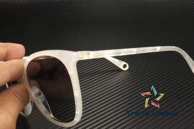 Pre-owned Gucci Gg1076s 003 Round Oval Panthos Acetate White Grey 56 Mm Women's Sunglasses In Gray