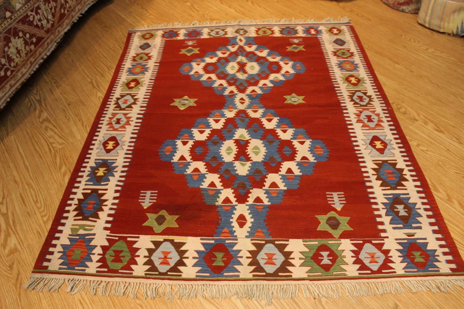 Southwestern Style Rug 5 X 7 100 Wool Navajo Design Handmade Southwestern Style Rug 5 X 7 100