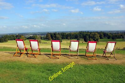 Photo 6x4 Deckchairs at Chirk Bronygarth Why not enjoy the view across th c2014