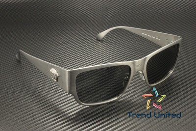 Pre-owned Versace Ve2262 126287 Gunmetal Dark Grey 56 Mm Men's Sunglasses In Gray