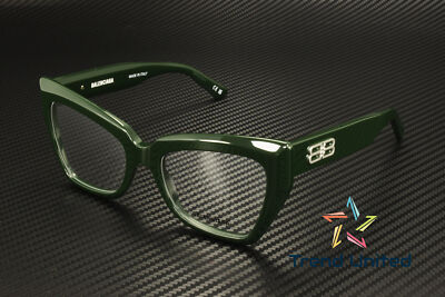BALENCIAGA BB0275O 004 Butterfly Recycled Acetate Green 53 mm Women's Eyeglasses