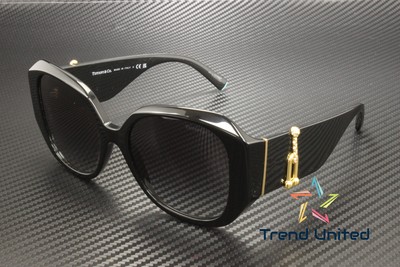 Pre-owned Tiffany & Co Tiffany Tf4207b 80013c Black Grey Gradient 55 Mm Women's Sunglasses