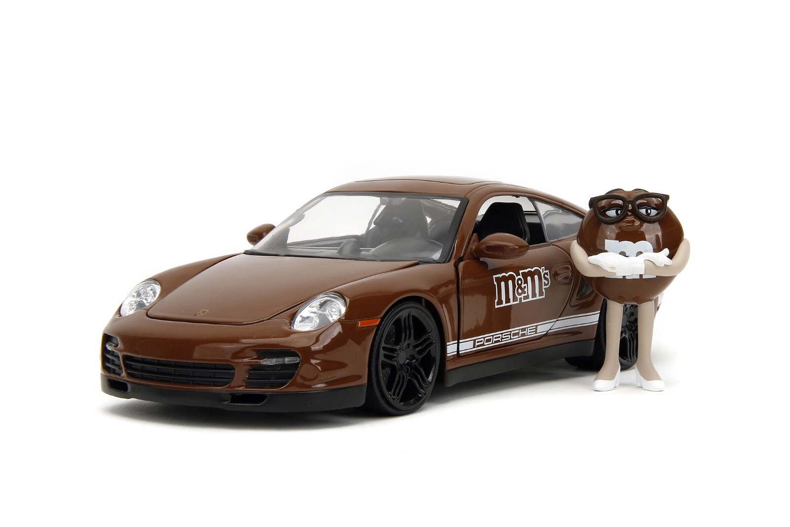 JADA M&M's ブラウン & ポルシェ911ターボ Jada 1:24 Brown M&M's Figure & Porsche 911 Turbo Diecast