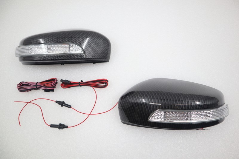 Side Mirror Carbon style Cover LED Turning Light FOR~09-2013