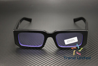 Pre-owned Prada Pr 06ys 02z01o Black Blue Violet 53 Mm Men's Sunglasses In Purple