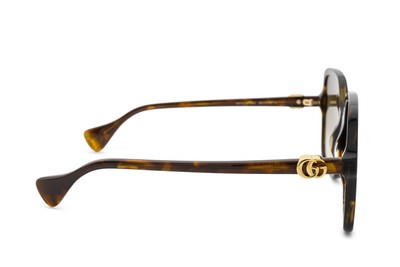 Pre-owned Gucci Gg1072s 002 Sunglasses Havana Frame Brown Gradient Lenses 56mm