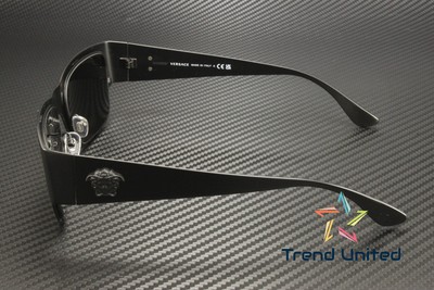 Pre-owned Versace Ve2262 126187 Matte Black Dark Grey 56 Mm Men's Sunglasses In Gray