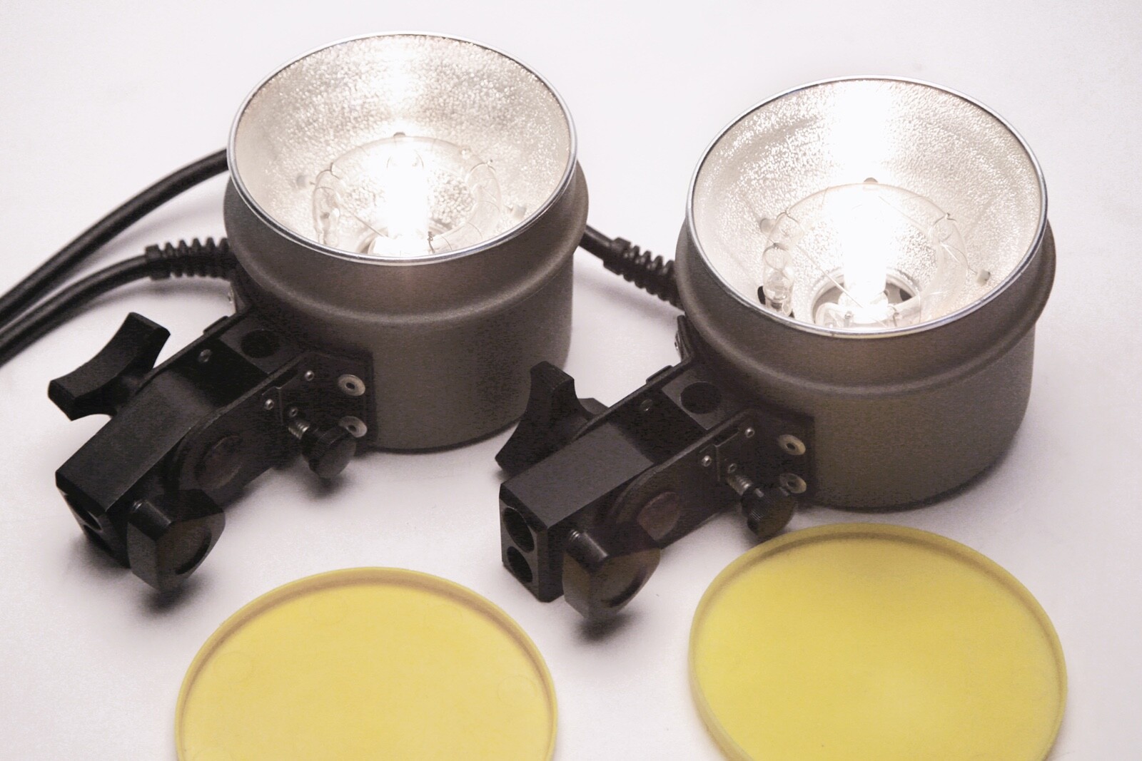 2 Dynalite 1010 Flash Heads for 500 Watt Seconds Power Packs