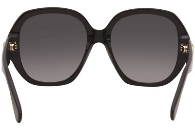 Pre-owned Gucci Gg0796s 001 Sunglasses Women's Black/grey Lenses Fashion Square 56-mm In Gray