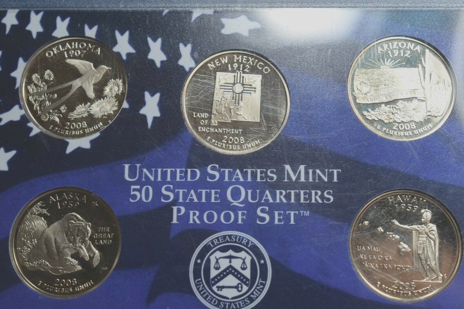 N/CLAD 2008 S STATE QUARTERS PROOF SET  IN HOLDER CASE