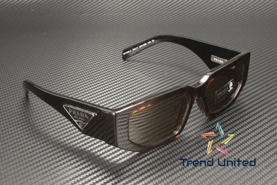 Pre-owned Prada Pr 09zsf 2au06b Tortoise Dark Brown 55 Mm Men's Sunglasses