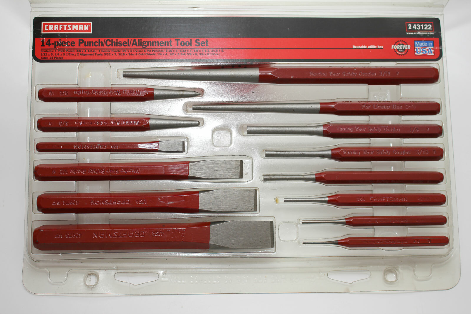 Vintage Craftsman 14 Pc. Punch / Chisel / Alignment Tool Set 9_43122