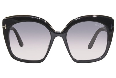 Pre-owned Tom Ford Ft0944-01b-55 Shiny Black Sunglasses In Gray