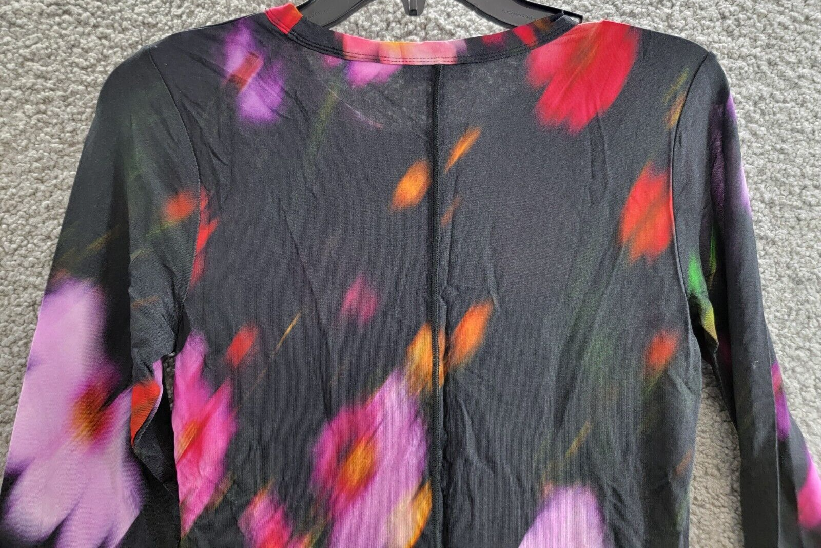 Rag & Bone Sabeen Floral Print Long Sleeve Tee Women's S Black Floral Crew Neck - Picture 11 of 16