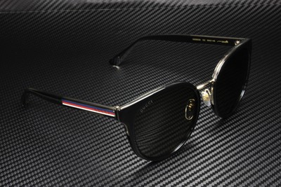 Pre-owned Gucci Gg0850sk 002 Round Oval Panthos Black Shiny Grey 56 Mm Women's Sunglasses In Solid Grey