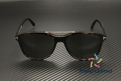 Pre-owned Tom Ford Ft1098 52n Plastic Dark Havana Green 54 Mm Men's Sunglasses