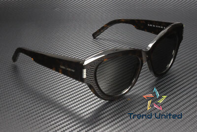 Pre-owned Saint Laurent Sl 506 002 Cat Eye Acetate Havana Grey 51 Mm Women's Sunglasses In Gray