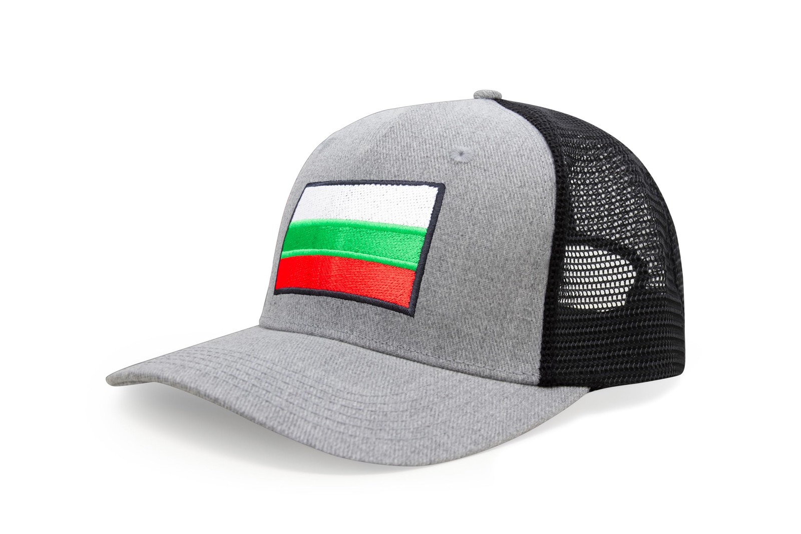 Country Hat, Adjustable Snapback Trucker Baseball Cap (Bulgaria, Grey Black)