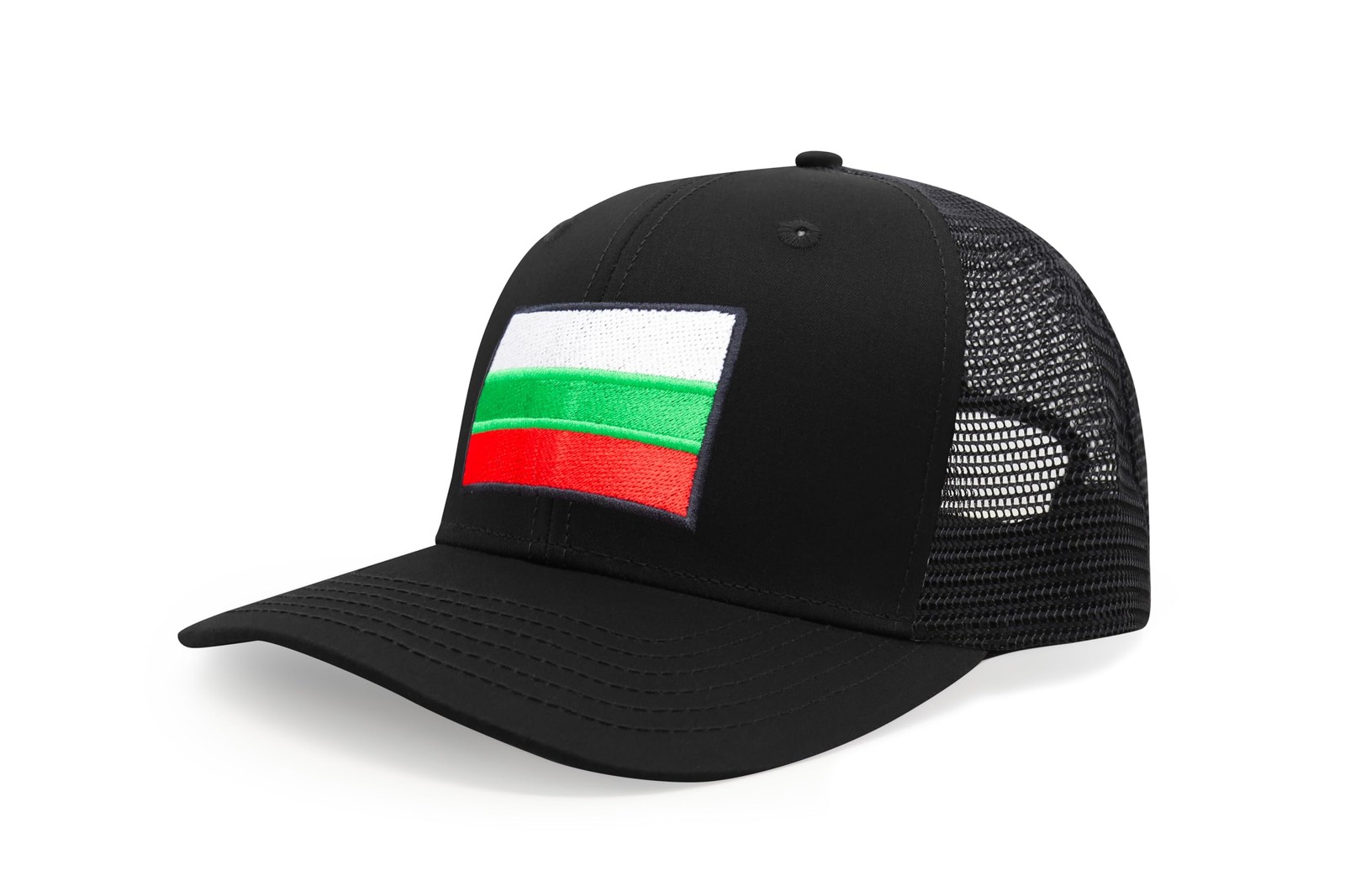 Country Hat, Adjustable Snapback Trucker Baseball Cap (Bulgaria, All Black)