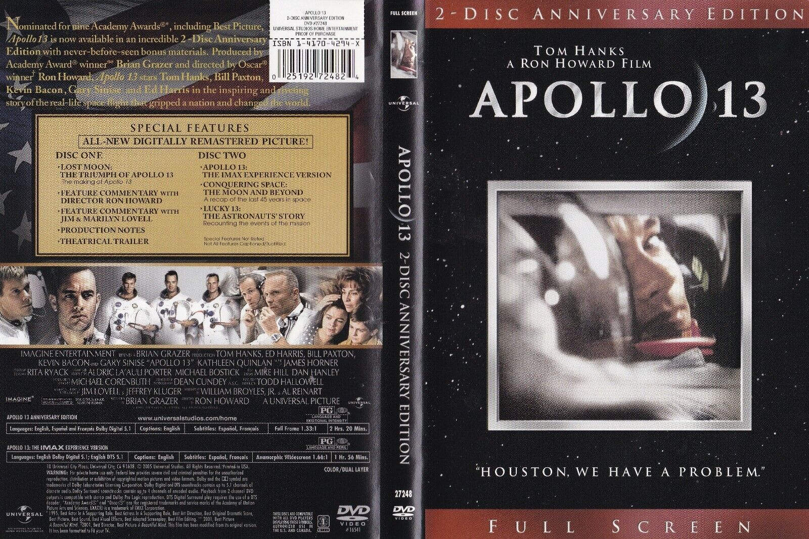 Apollo 13 (Fullscreen DVD, 1995, 2-Disc Anniversary Edition Apollo 13 (Fullscreen DVD, 1995, 2-Disc Anniversary Edition