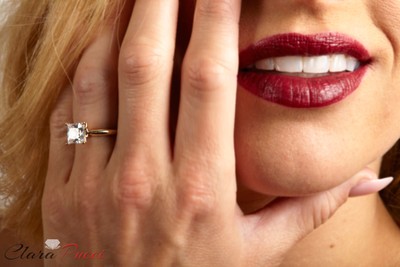 Pre-owned Pucci 3ct Princess Cut Classic Simulated Engagement Promise Ring 14k Yellow Solid Gold In White/colorless