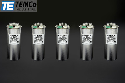 TEMCo 45+5 uf/MFD 370-440 VAC volts Round Dual Run Capacitor