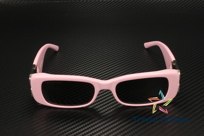 Pre-owned Balenciaga Bb0096s 012 Rectangular Squared Pink Grey 51 Mm Women's Sunglasses In Gray
